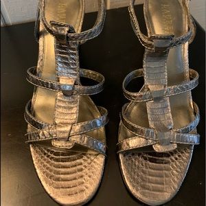 NEW Ralph Lauren Leather Block Heel Sandals